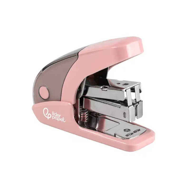 Grapadora liderpapel micro con regalo de caja de 1000 grapas 24/6 26/6 capacidad 20 hojas rosa