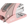 Grapadora liderpapel micro con regalo de caja de 1000 grapas 24/6 26/6 capacidad 20 hojas rosa