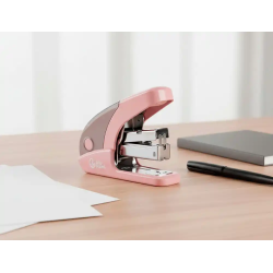 Grapadora liderpapel micro con regalo de caja de 1000 grapas 24/6 26/6 capacidad 20 hojas rosa