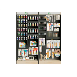 Expositor de bellas artes liderpapel suelo madera con 813 unidades surtidas 1716x300x1900 mm