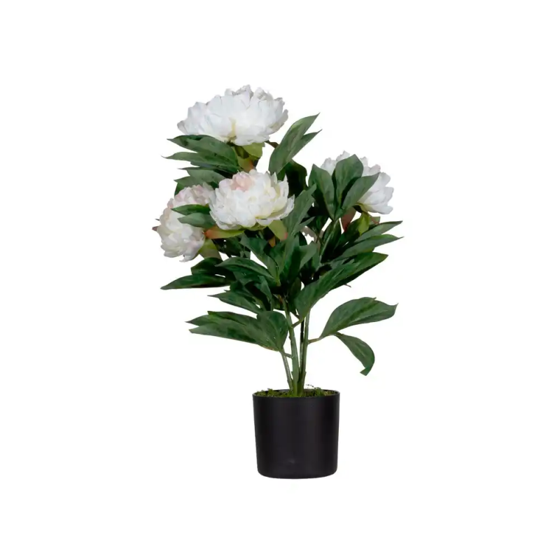 Flor artificial paperflow peonia blanca 55 cm