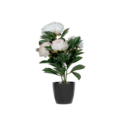 Flor artificial paperflow peonia blanca 55 cm