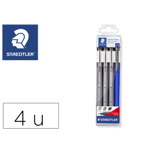 Rotulador staedtler calibrado micrometrico negro bolsa de 3 unidades 0,2 -0,4- 0,8 mm + portaminas 777 regalo