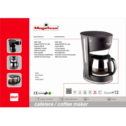 Cafetera ristretto magefesa 12 tazas con filtro extraible y placa calefactora antiadherente 800w