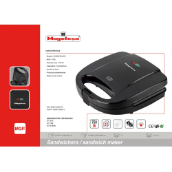 Sandwichera magefesa suisse black 750w con asa fria al tacto antiadherente