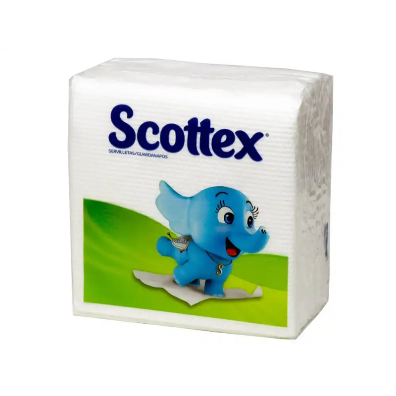 Servilleta scottex original 1 capa color blanco 30x30 cm paquete de 64 unidades