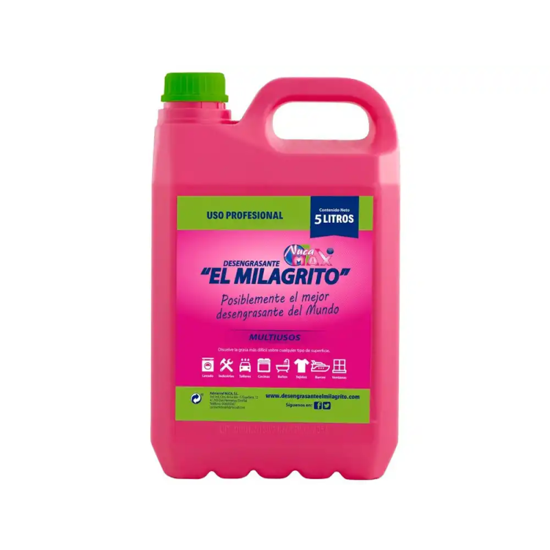 Limpiador desengrasante nuca max el milagrito garrafa de 5 litros