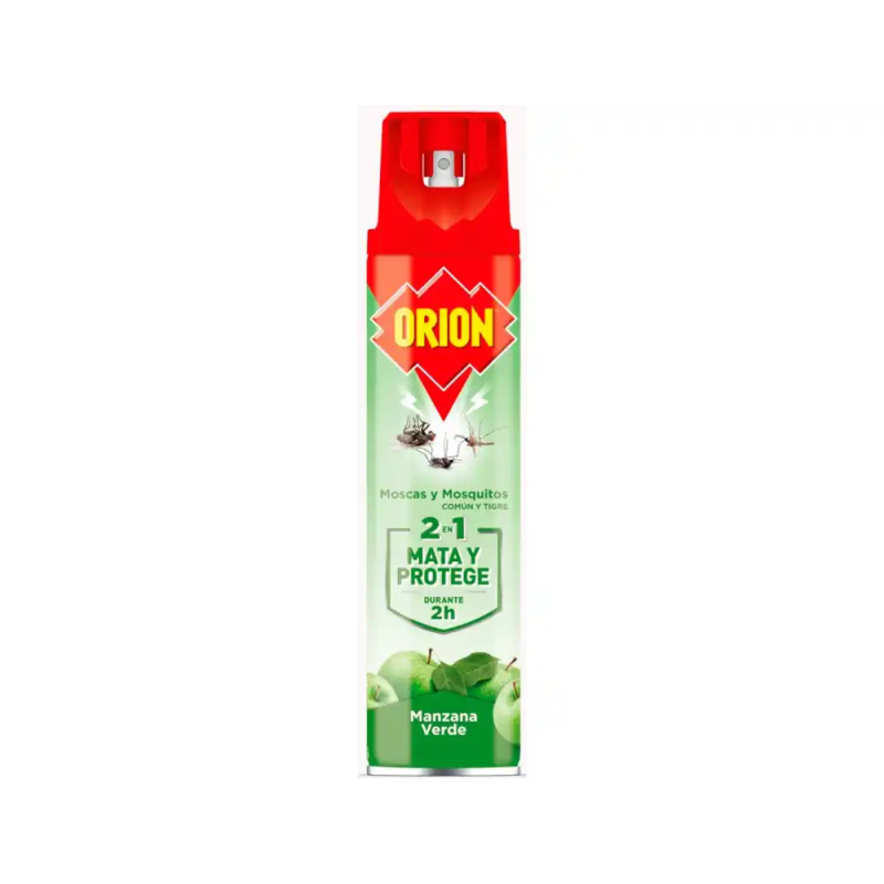 Insecticida orion para moscas y mosquitos aroma manzana bote de 600 ml