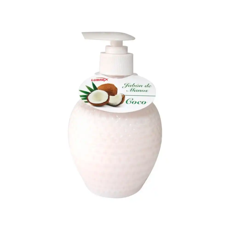 Jabon liquido lavamanos lubrex con dosificador aroma coco bote de 350 ml