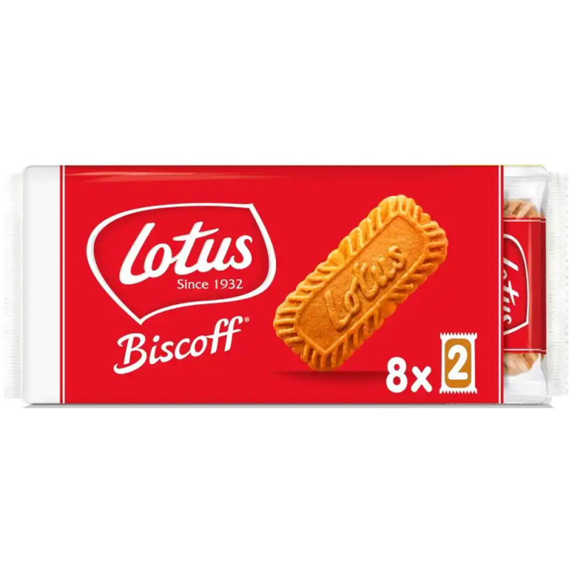 Galletas lotus biscoff caramelizadas pack de 8 bolsas de 2 unidades 124 gr