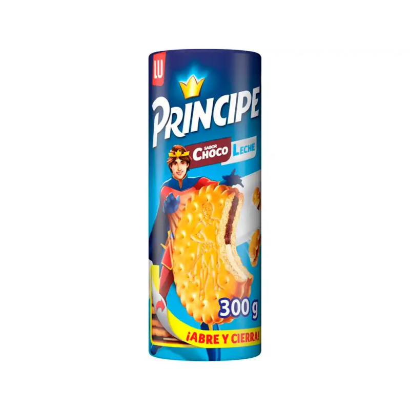 Galletas principe rellena chocolate y leche paquete de 300 gr
