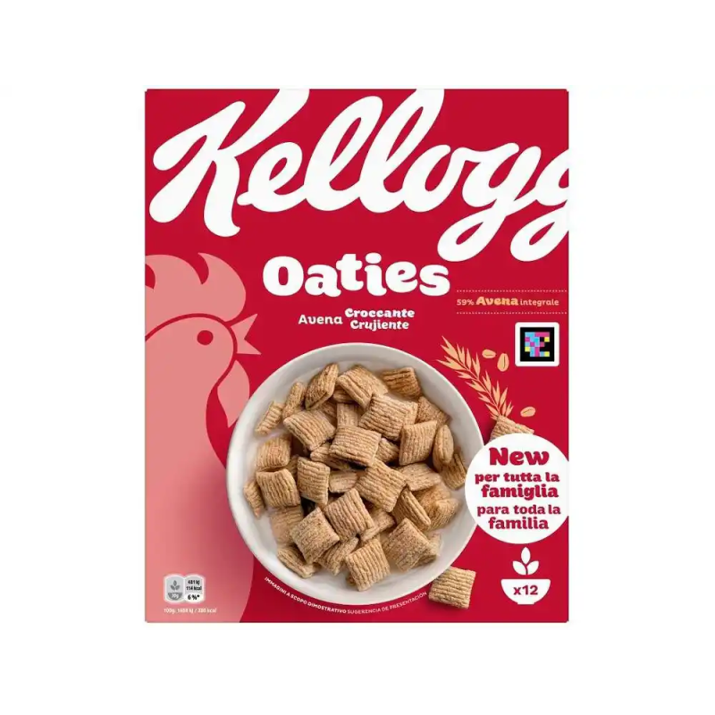 Cereales de desayuno kellogg oaties avena crujiente caja de 360 gr