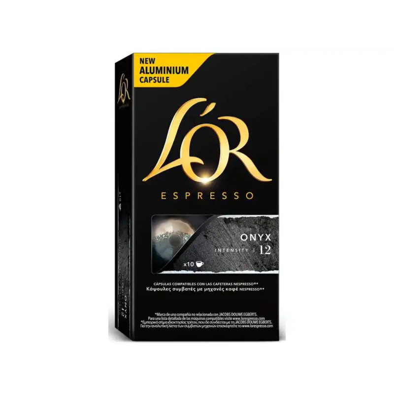 Cafe l or espresso onyx iintensidad 12 caja de 10 capsulas compatible nespresso