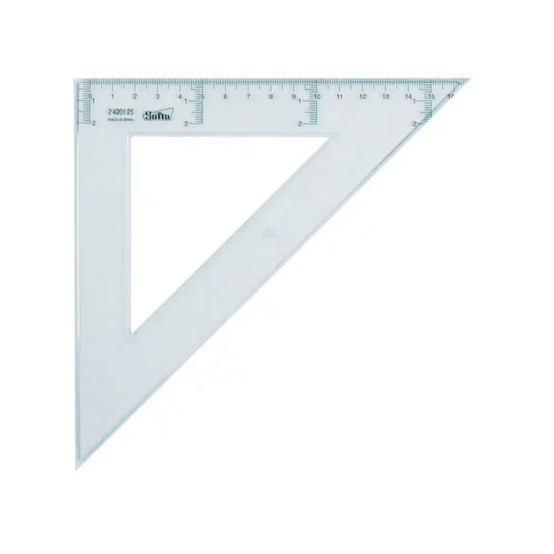 Escuadra transparente 25 cm