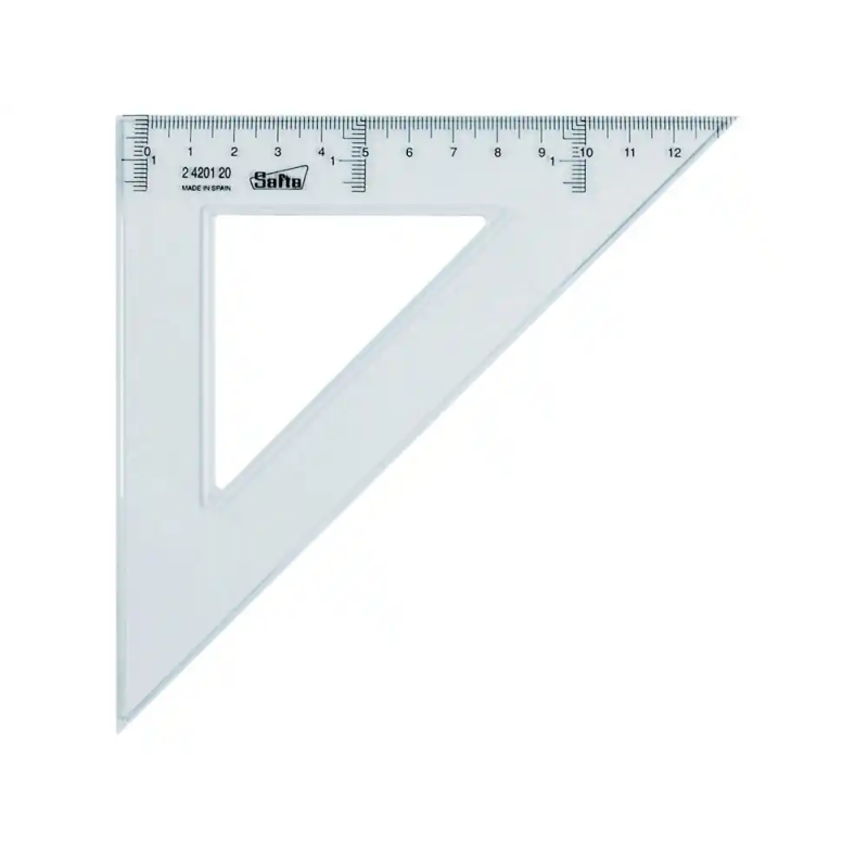 Escuadra transparente 20 cm
