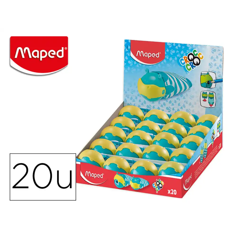 Sacapuntas maped plastico croc croc hipo 1 uso con deposito