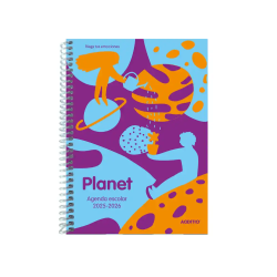 Agenda planet additio semana vista curso escolar comunicacion familia/centro primaria a5 colores surtidos