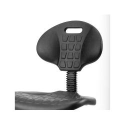 Taburete con respaldo rocada regulable en altura con asiento y respaldo en polimero con tacos