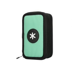 Plumier escolar antartik triple cremallera color menta 36 piezas