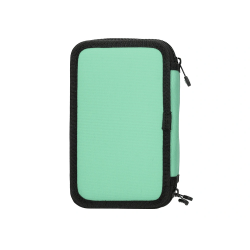 Plumier escolar antartik triple cremallera color menta 36 piezas