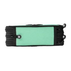 Plumier escolar antartik triple cremallera color menta 36 piezas