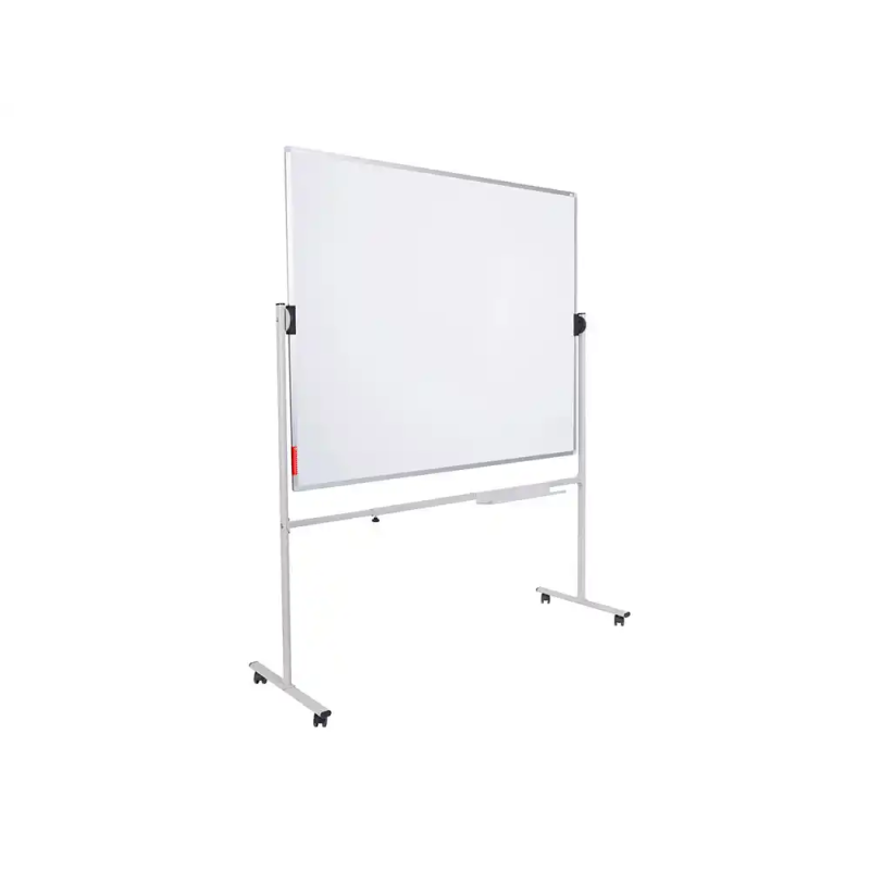 Pizarra blanca rocada volteable doble cara acero lacado magnetico con bandejas accesorios120x180 cm