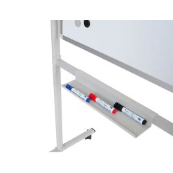 Pizarra blanca rocada volteable doble cara acero lacado magnetico con bandejas accesorios120x180 cm