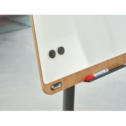 Pizarra blanca rocada gama natural movil lacada magnetica con 2 brazos abatibles 69x99 cm