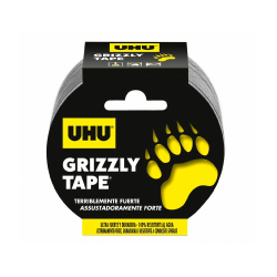 Cinta adhesiva uhu americana grizzly tape ultrafuerte color plata 10 mt x 48 mm