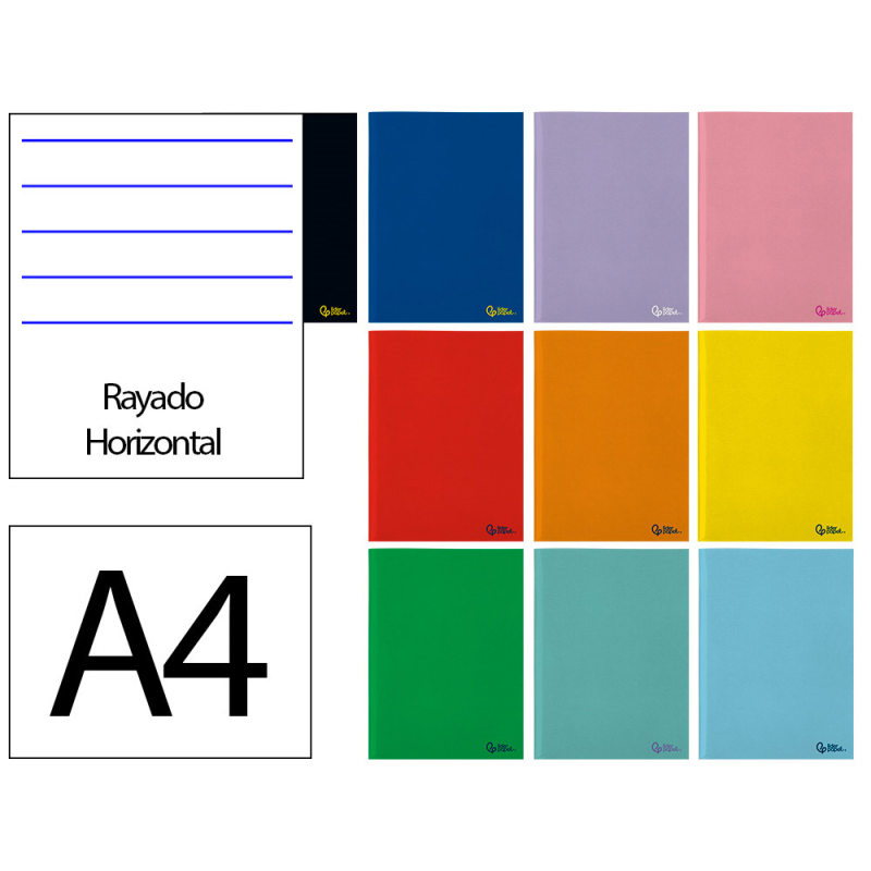 Libreta liderpapel smart a4 48 hojas 75gr horizontal con doble margen colores surtidos