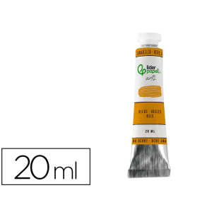 Pintura al oleo liderpapel tubo de aluminio de 20 ml color ocre amarillo