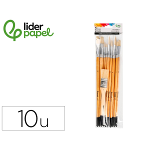 Pinceles de pelo de cerda liderpapel puntas surtidas bolsa de 11 unidades certificado fsc