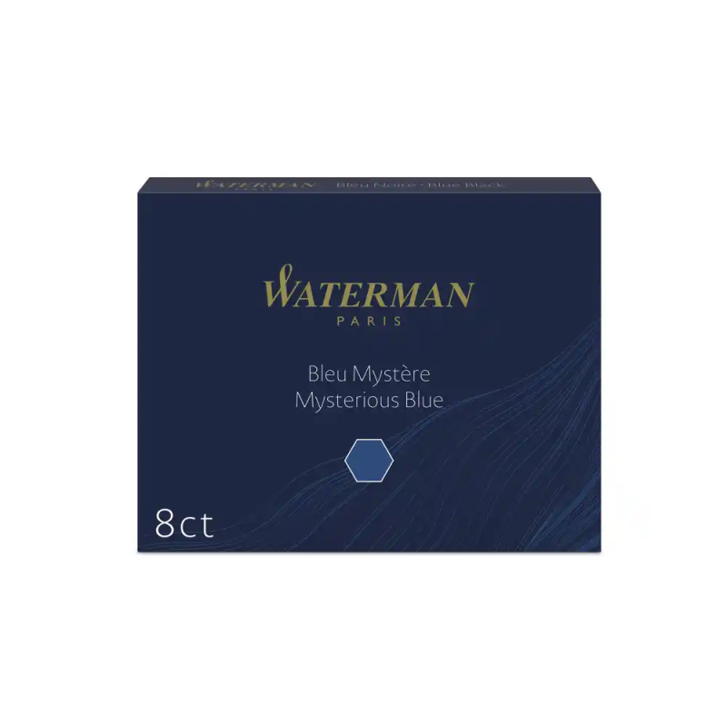 Tinta estilografica waterman standard azul/negro caja de 8 cartuchos
