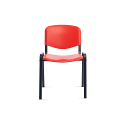 Silla rocada confidente estructura metalica respaldo y asiento en polimero color rojo