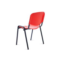 Silla rocada confidente estructura metalica respaldo y asiento en polimero color rojo