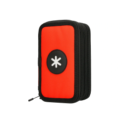 Plumier escolar antartik triple cremallera color rojo 36 piezas