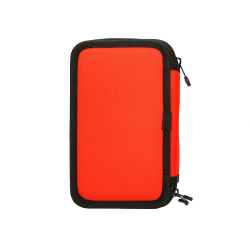 Plumier escolar antartik triple cremallera color rojo 36 piezas