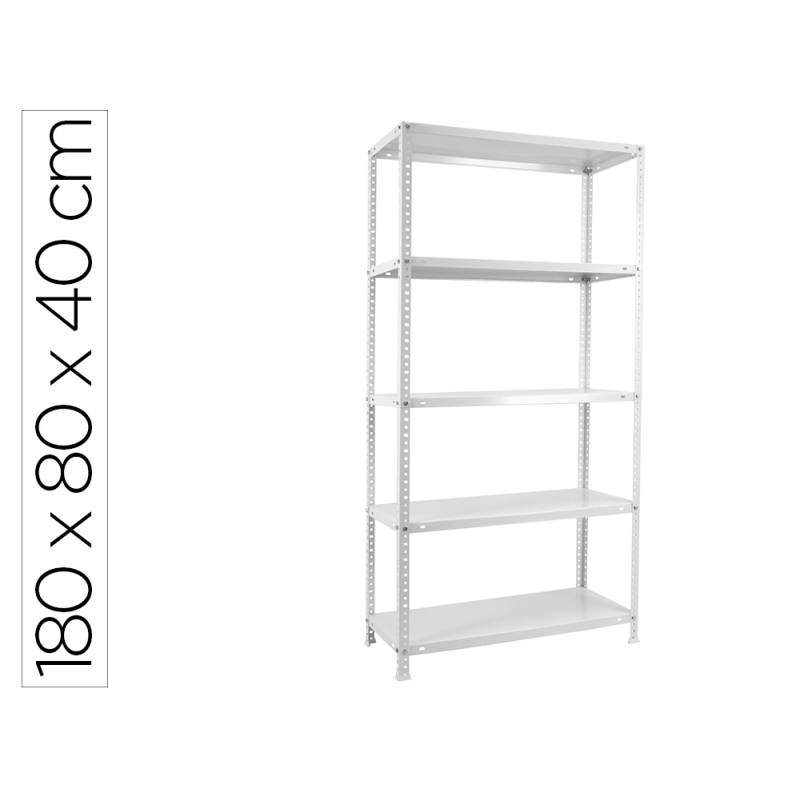 Estanteria metalica simonrack kits advantage mini 5/400 color blanco 5 estantes 75 kg por estante 180x80x40 cm