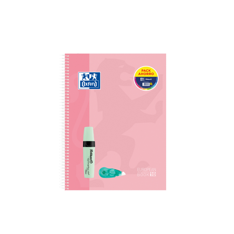 Cuaderno espiral oxford ebook 10 tapa extradura din a4+ 120h cuadro 5 mm + pack fancy roller + pack rotuladores