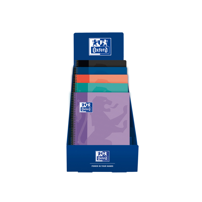 Cuaderno espiral oxford europeanbook 1 school tapa plastico din a4+ 80h cuadro 5 mm exp. sobremesa 25 unidades