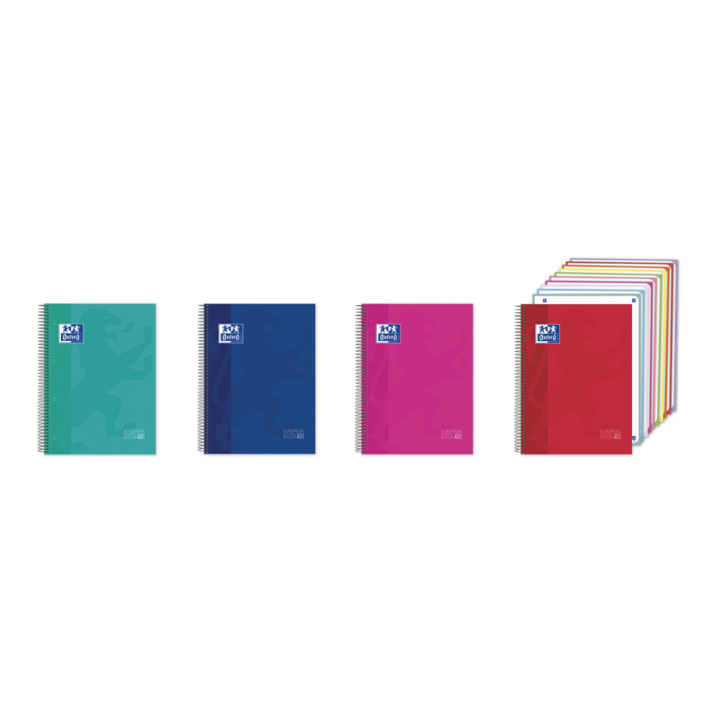 Cuaderno espiral oxford europeanbook 10 tapa extradura din a4+ 150 hojas horizontal colores vivos