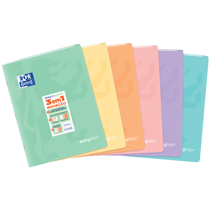 Libreta escolar oxford easybook tapa plastico din a5 48 hojas horizontal colores pastel surtidos
