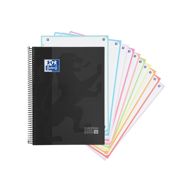 Cuaderno espiral oxford europeanbook 10 school classic tapa extradura din a4+ 150 hojas cuadro 5 mm