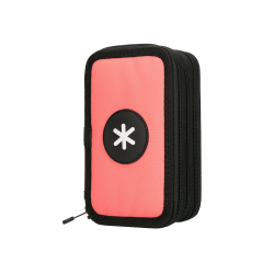 Plumier escolar antartik triple cremallera color coral 36 piezas