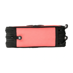 Plumier escolar antartik triple cremallera color coral 36 piezas