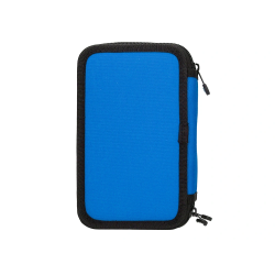 Plumier escolar antartik triple cremallera color azul 36 piezas