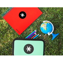 Plumier escolar antartik doble cremallera color menta 28 piezas