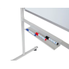 Pizarra blanca rocada volteable doble cara acero lacado magnetico con bandejas accesorios 150x120 cm