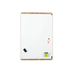 Pizarra blanca rocada lacada magnetica tablero color roble 100x150 cm