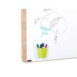 Pizarra blanca rocada lacada magnetica tablero color roble 100x150 cm